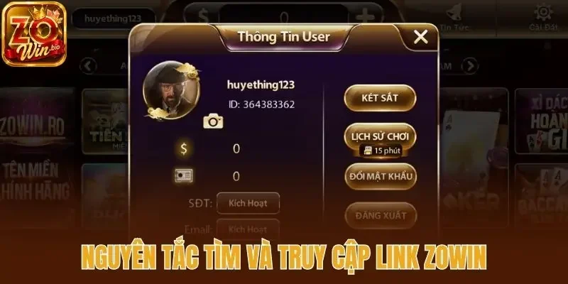 Nguyên tắc tìm và truy cập link Zowin